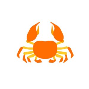 وکتور خرچنگ زرد - لوگو رستوران غذاهای دریایی