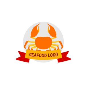 وکتور لوگو خرچنگ زرد - لوگو رستوران غذاهای دریایی