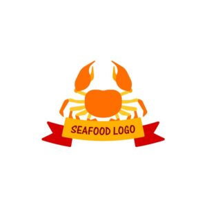 وکتور لوگو خرچنگ زرد - لوگو رستوران غذاهای دریایی