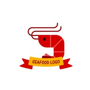 وکتور لوگو میگو قرمز - لوگو رستوران غذاهای دریایی