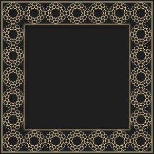 قاب طلایی مربعی سبک معماری ایرانی Monogram