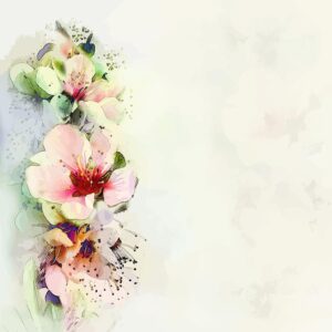 وکتور پس زمینه گلهای رنگارنگ آبرنگی مناسب طراحی کارت های عروسی و جشنها