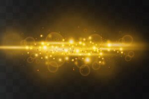 وکتور انتزاعی از درخشش طلایی نور، اثر انفجار ستاره و پاشش