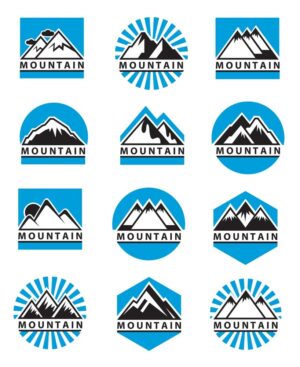 12 وکتور لوگو کوهستان
