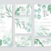 وکتور پس زمینه برگهای سبز آبرنگی  – 6 وکتور کارت عروسی، جشنها و پوستر
