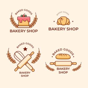 4 وکتور لوگو نانوایی و شیرینی پزی - برچسب شیرینی پزی و لیبل قنادی