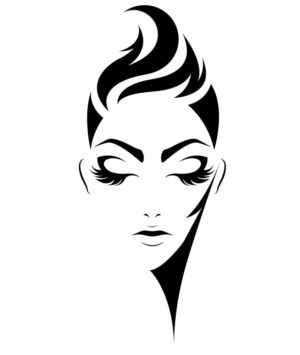 وکتور صورت زن با مدل مو کوتاه و فشن - وکتور چهره زن آرایشگاه زنانه و سالن زیبایی