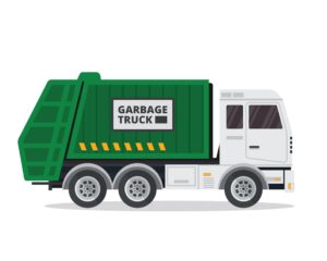 وکتور کامیون حمل زباله سیستم نظافت شهری - وکتور ماشین آلات شهرداری طرح فلت