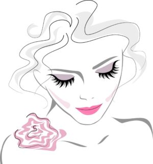 وکتور چهره زن جوان با آرایش و موهای کوتاه - وکتور تصویرسازی صورت زن جوان