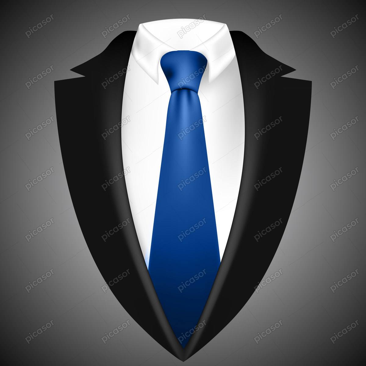وکتور کت و لباس مردانه با کروات آبی – وکتور پس زمینه ست لباس رسمی مردانه