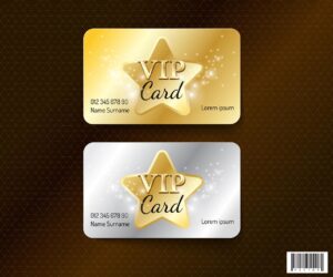 وکتور کارت VIP لوکس ستاره دار طلایی - 2 وکتور کارت لوکس و تجملی عضویت ویژه