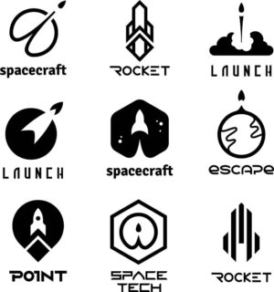 9 وکتور لوگو هوا فضا لوگو موشک راکت - وکتور لوگو سازمان فضایی