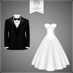 2 وکتور لباس داماد و لباس عروس - وکتور لباس عروسی