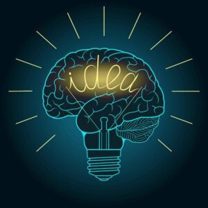 وکتور لامپ داخل مغز انسان - وکتور ایده و خلاقیت