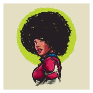 وکتور زن جوان آفریقایی فشن - وکتور تصویرسازی چهره زن سیاه پوست