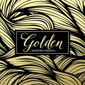 وکتور پترن برگهای موجی لوکس طلایی - وکتور الگو موجی طلایی شیک و لاکچری مناسب طراحی پکینگ و بسته بندی