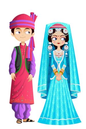 وکتور دختر و پسر با لباس محلی عربی