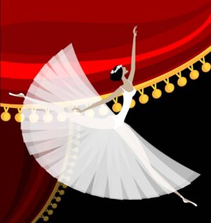 وکتور زن جوان رقصنده باله بالرین سفید - وکتور پس زمینه زن جوان در حال رقص باله
