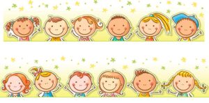 12 وکتور کودک پسر بچه و دختر بچه شاد کنار هم