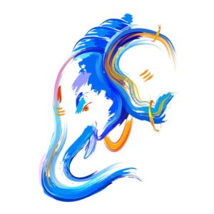 وکتور نقاشی فیل هندی آبی رنگ - وکتور سر فیل نیمرخ