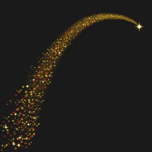 وکتور ستاره دنباله دار با افکت نور طلایی