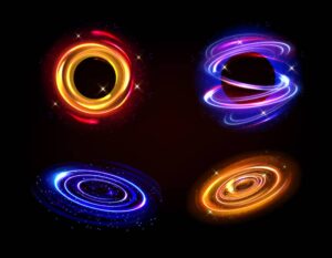 4 وکتور افکت نور کهکشانی چرخش نور نئون - وکتور افکت نور نئون