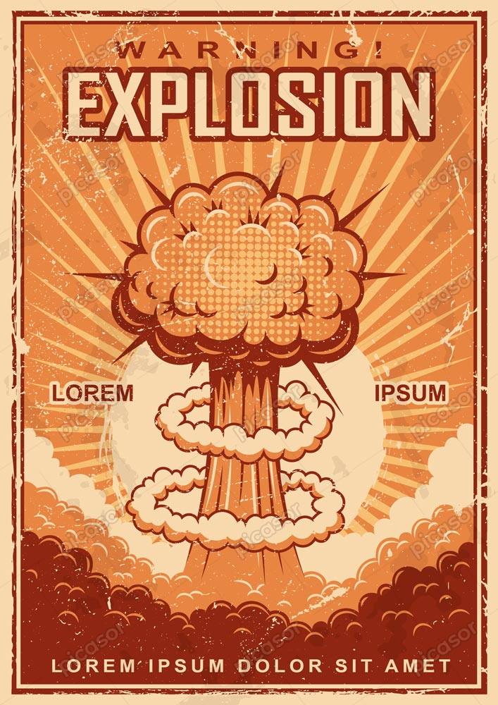 وکتور پوستر جنگ اتمی – وکتور پوستر انفجار هسته ای و انفجار اتمی