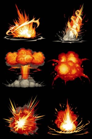 6 وکتور انفجار کارتونی انفجار اتمی