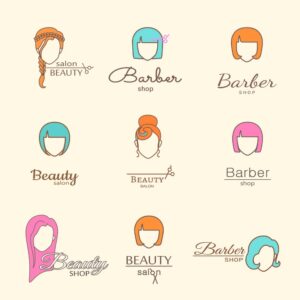 9 وکتور لوگو زن سالن زیبایی و آرایشگاه زنانه