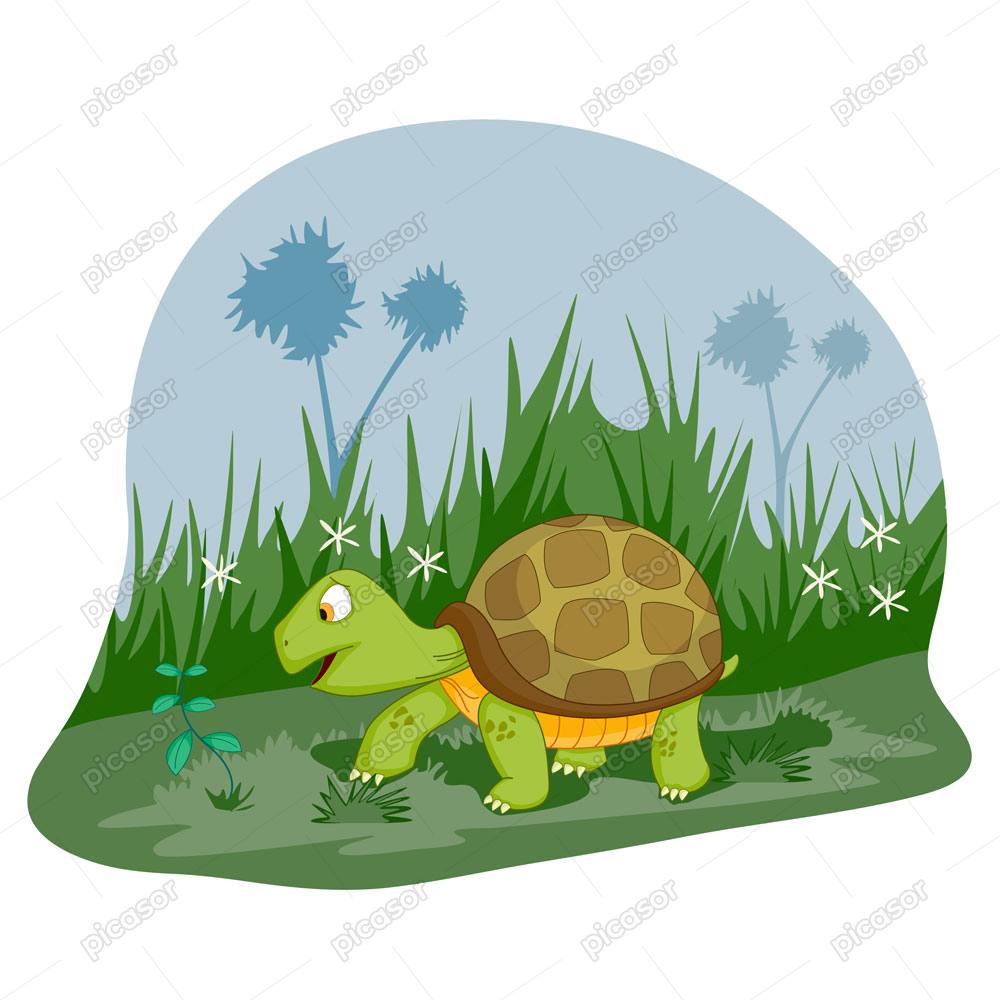 وکتور لاکپشت در جنگل طرح کارتونی