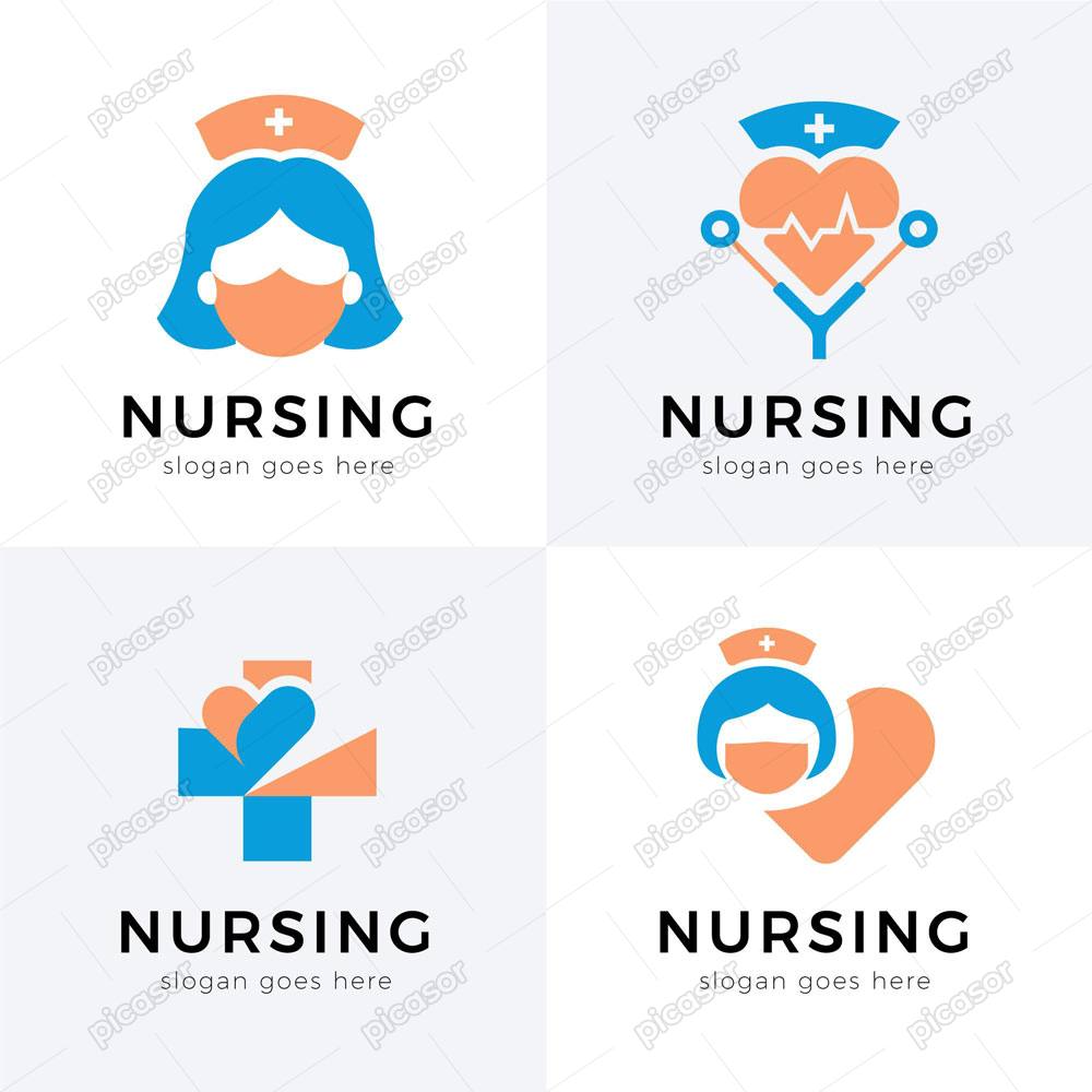 4 وکتور لوگو پرستار و بیمارستان – وکتور لوگو بهداشت و درمان