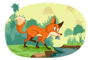 وکتور کارتون روباه در جنگل