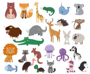 26 وکتور حیوانات کارتونی
