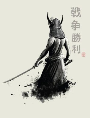 وکتور نقاشی جنگجوی سامورایی - وکتور شمشیرزن سامورایی
