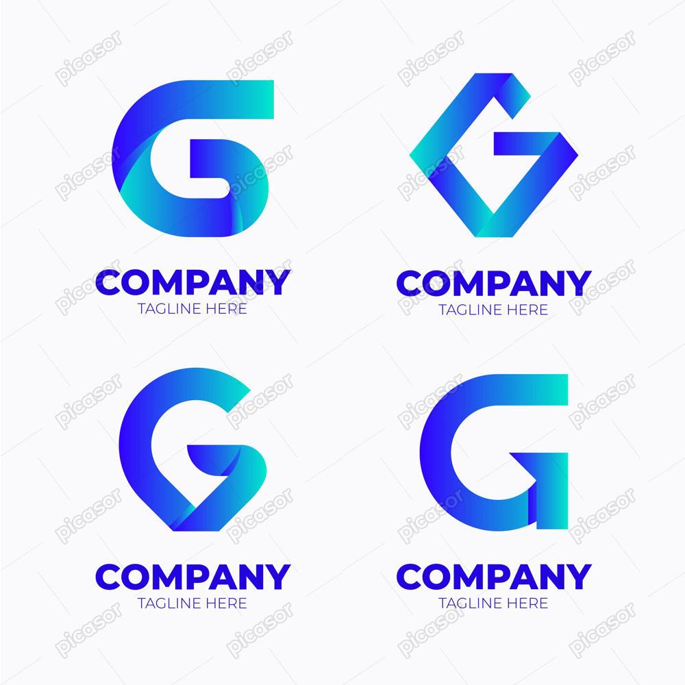4 وکتور لوگو حرف G رنگی