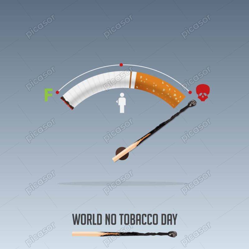 وکتور سیگار و مرگ - وکتور روز جهانی بدون دخانیات