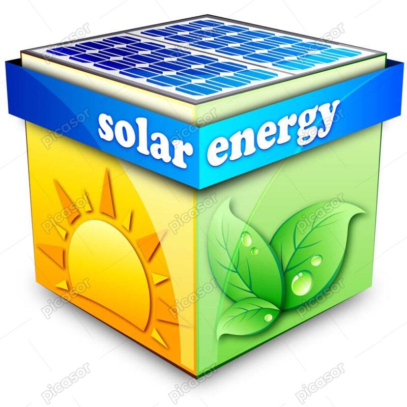 وکتور مکعب انرژی خورشیدی و انرژهای سبز تجدیدپذیر