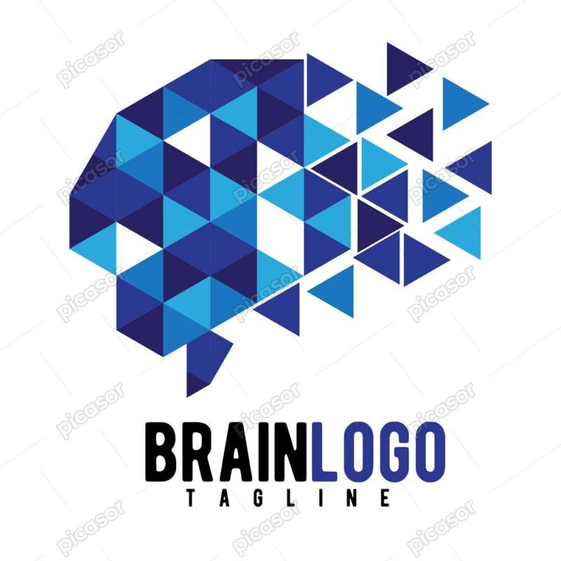 وکتور لوگو مغز با مثلث