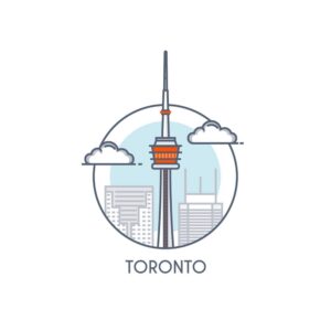 وکتور برج سی‌ ان نماد شهر تورنتو کانادا طرح فلت