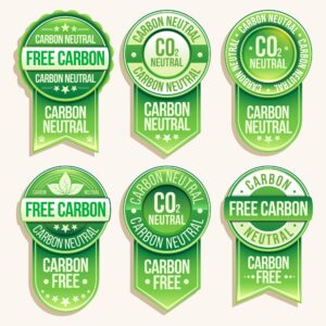 6 وکتور برچسب سبز محیط زیست و کربن خنثی