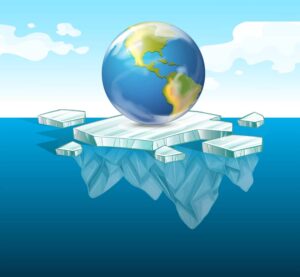 وکتور کره زمین روی یخ قطبی - وکتور گرمایش زمین