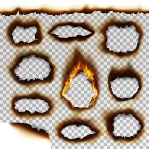 11 وکتور کاغذ سوخته و سوختن کاغذ در آتش