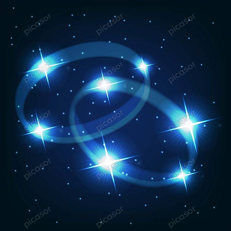 وکتور حلقه ازدواج با ستاره های آسمان