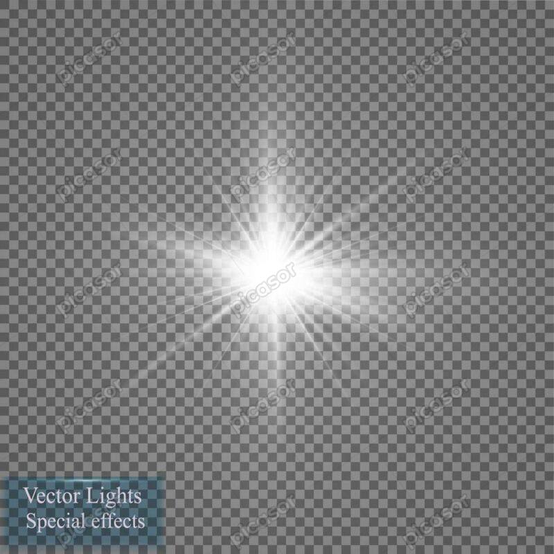 وکتور درخشش نور ستاره - وکتور تلالو افکت نوری