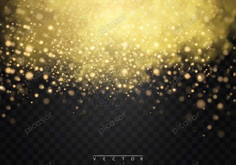 وکتور افکت بارش اکلیل های طلایی - وکتور افکت نوری از بارش و درخشش اکلیلی