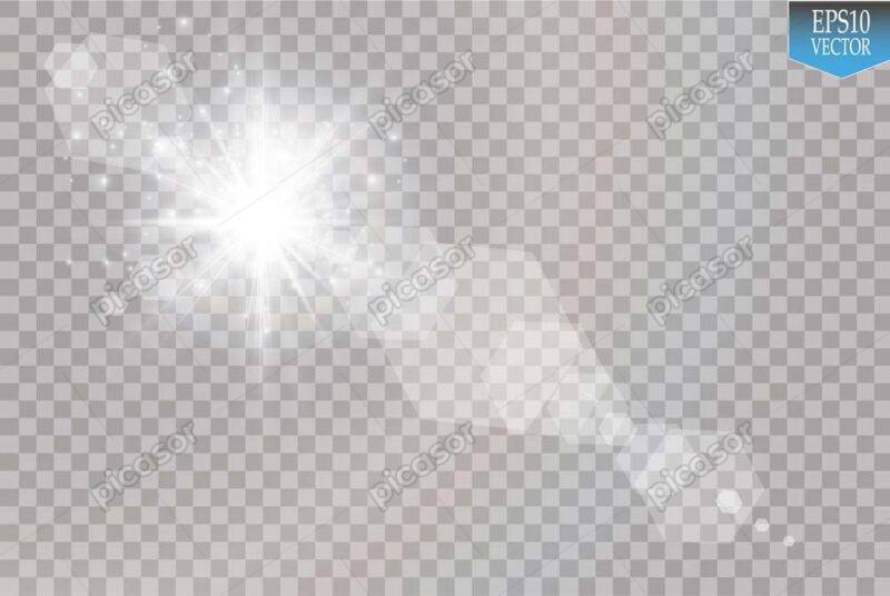 وکتور افکت انعکاس نور درخشش ستاره - وکتور افکت تلالو نور