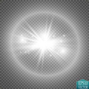 وکتور هاله نور و ستاره های درخشان - وکتور افکت نور ستاره های درخشان سفید
