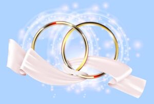 2 وکتور حلقه ازدواج با پارچه ابریشمی
